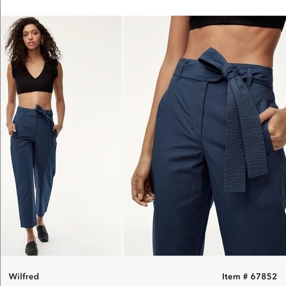 Aritzia Wilfred High-Waisted Jallade Cotton Trouser Pants in Black - Sz 2 - Picture 13 of 15